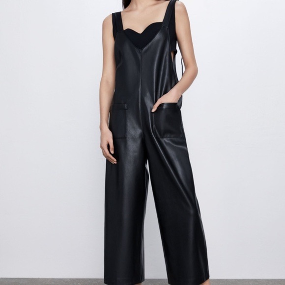 Anthropologie Portia Faux Leather Jumpsuit - Picture 4 of 5